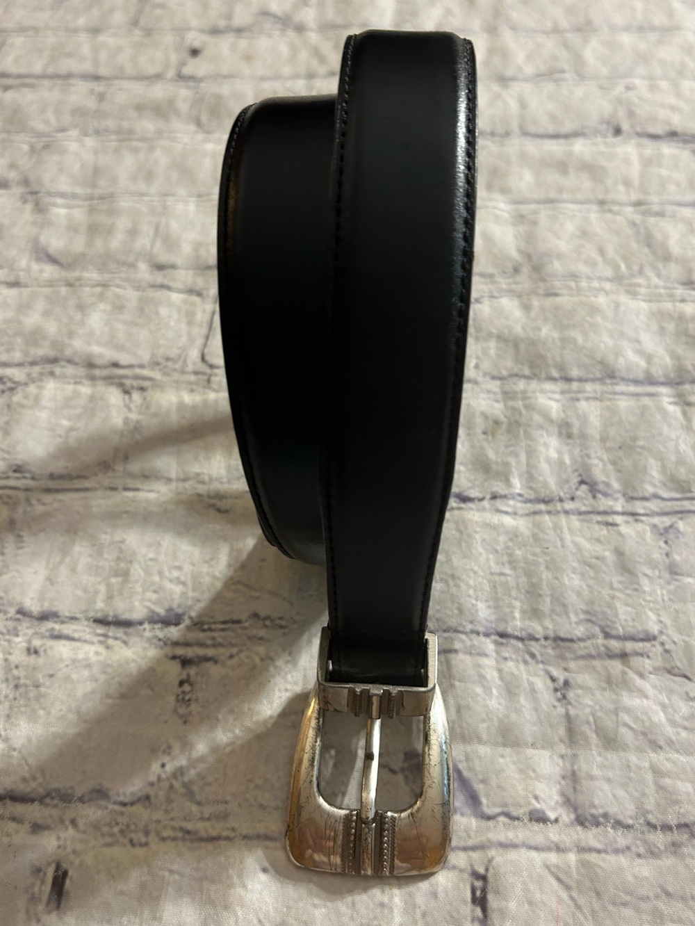 SILPADA DESIGNS GENUINE ITALIAN LEATHER BLACK WITH SILVER HARDWARE WOMEN’S BELT